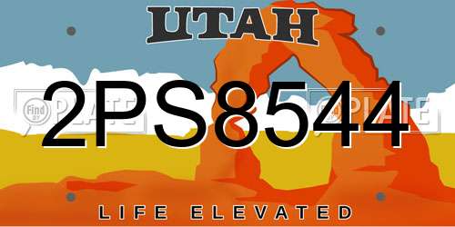 2PS8544 Utah License Plate