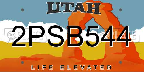2PSB544 Utah License Plate