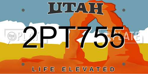 2PT755 Utah License Plate