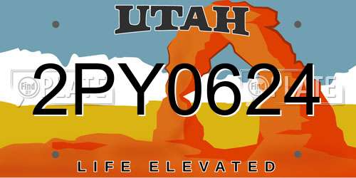 2PY0624 Utah License Plate