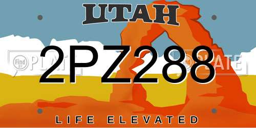 2PZ288 Utah License Plate