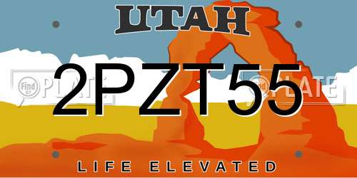 2PZT55 Utah License Plate