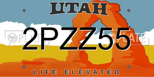 2PZZ55 Utah License Plate