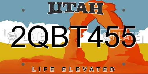 2QBT455 Utah License Plate