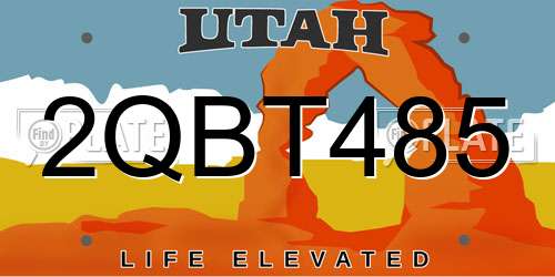 2QBT485 Utah License Plate