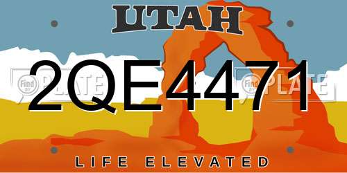 2QE4471 Utah License Plate
