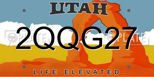 2QQG27 Utah License Plate