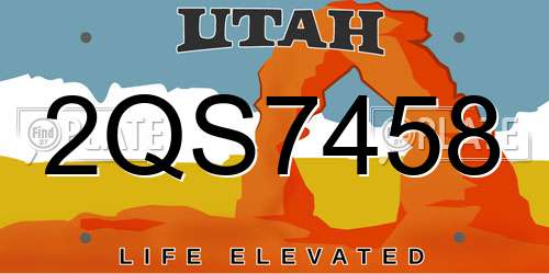 2QS7458 Utah License Plate