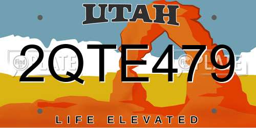 2QTE479 Utah License Plate