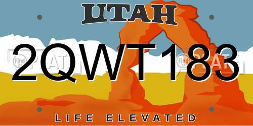2QWT183 Utah License Plate