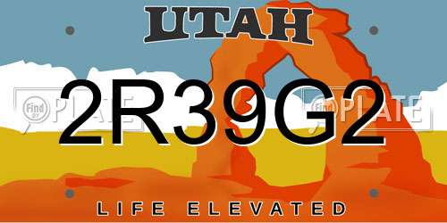 2R39G2 Utah License Plate