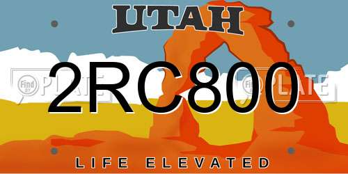 2RC800 Utah License Plate
