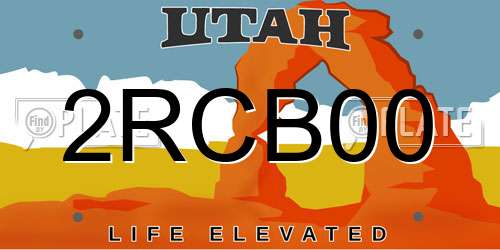 2RCB00 Utah License Plate