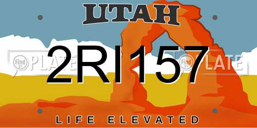 2RI157 Utah License Plate
