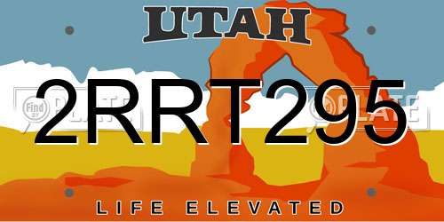 2RRT295 Utah License Plate