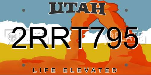 2RRT795 Utah License Plate