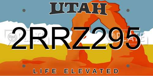2RRZ295 Utah License Plate