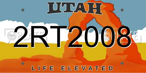 2RT2008 Utah License Plate