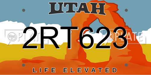 2RT623 Utah License Plate
