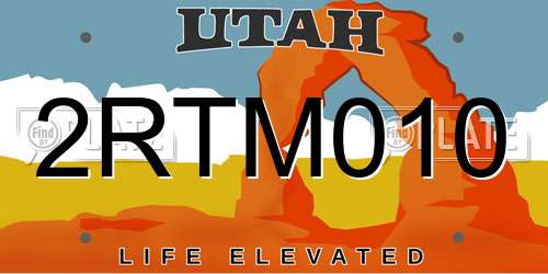 2RTM010 Utah License Plate