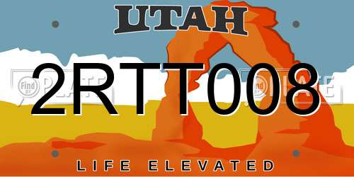 2RTT008 Utah License Plate