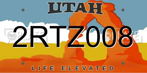 2RTZ008 Utah License Plate