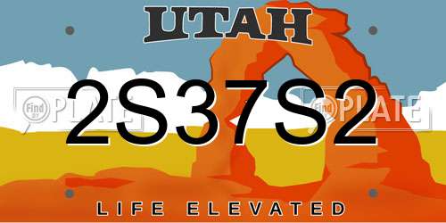 2S37S2 Utah License Plate
