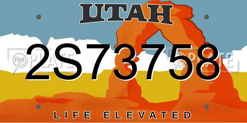 2S73758 Utah License Plate