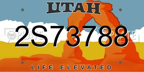 2S73788 Utah License Plate