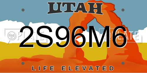 2S96M6 Utah License Plate