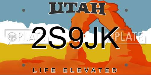 2S9JK Utah License Plate