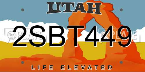 2SBT449 Utah License Plate