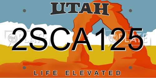 2SCA125 Utah License Plate