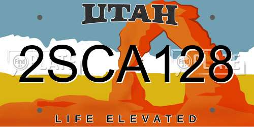 2SCA128 Utah License Plate