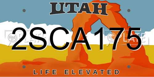 2SCA175 Utah License Plate