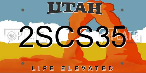 2SCS35 Utah License Plate