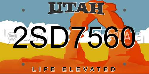 2SD7560 Utah License Plate