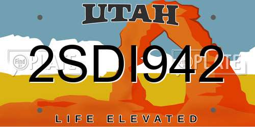 2SDI942 Utah License Plate