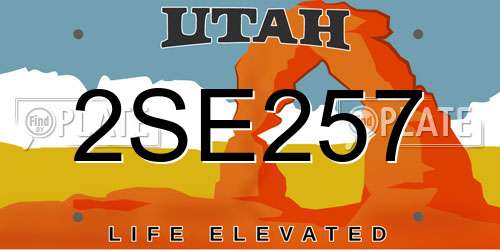 2SE257 Utah License Plate