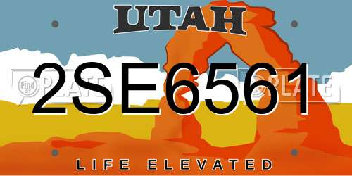 2SE6561 Utah License Plate