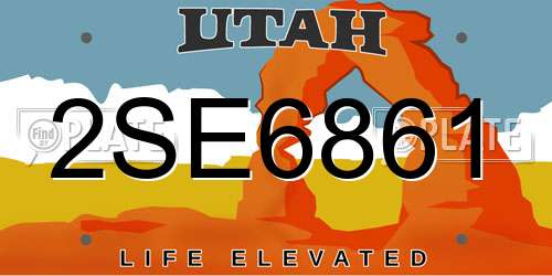 2SE6861 Utah License Plate