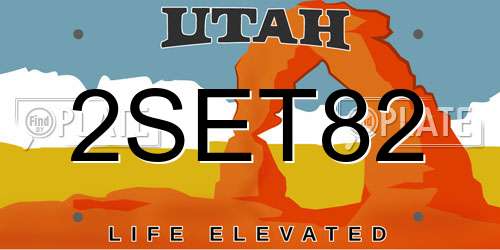 2SET82 Utah License Plate