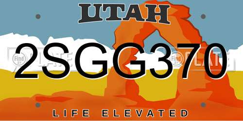 2SGG370 Utah License Plate