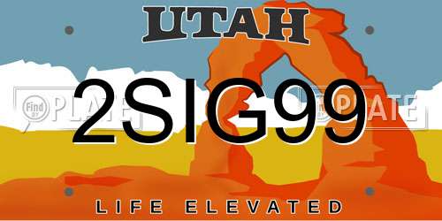 2SIG99 Utah License Plate