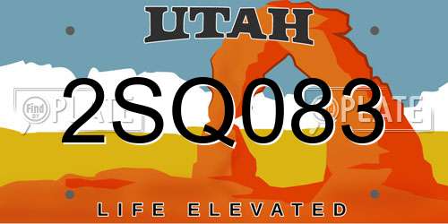2SQ083 Utah License Plate
