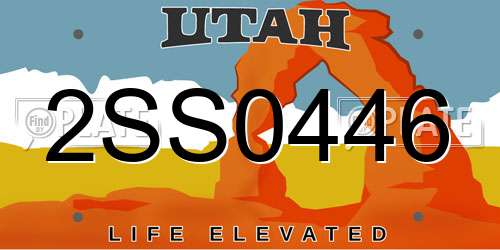 2SS0446 Utah License Plate