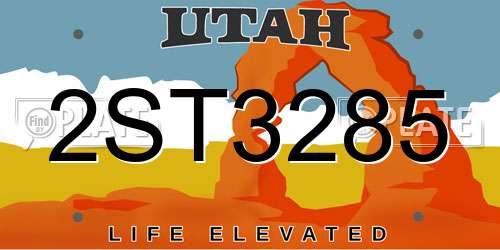 2ST3285 Utah License Plate