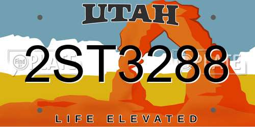 2ST3288 Utah License Plate