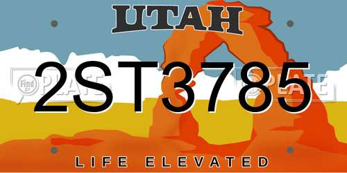 2ST3785 Utah License Plate