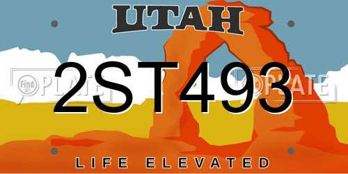 2ST493 Utah License Plate